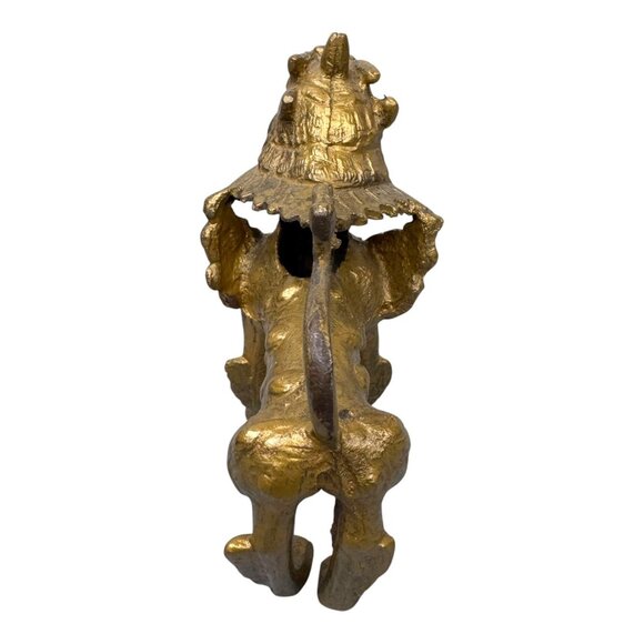 Vtg Brass Feng Shui Dragon Figurine Buddhist Foo Dog Snow Lion Incense Burner - Picture 6 of 9